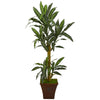 Nearly Natural P1241 5' Artificial Green Yucca Plant in Brown Planter