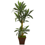 Nearly Natural P1241 5' Artificial Green Yucca Plant in Brown Planter