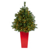 Nearly Natural 4’ Artificial Christmas Tree with 150 Clear Lights