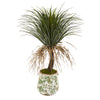 Nearly Natural T1037 38" Artificial Green Pony Tail Palm Plant in Floral Planter