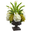 Nearly Natural 1685 3' Hydrangea Mixed Floral Artificial Arrangement in Urn
