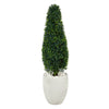 Nearly Natural T2524 3.5`` Boxwood Artificial Topiary Tree in White Planter