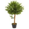 Nearly Natural 9105 34" Artificial Green Olive Topiary Tree, UV Resistant (Indoor/Outdoor)