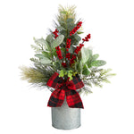 Nearly Natural A1854 20`` Holiday Winter Artificial Christmas Table Arrangement