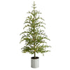 Nearly Natural T3395 5.5`  Artificial Christmas Tree in Planter with 150 Lights