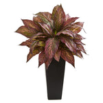 Nearly Natural 8526 27" Artificial Musa Plant in Black Planter, Multicolor