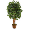 Nearly Natural T1388 5.5` Super Deluxe Ficus Artificial Tree in Wicker Planters