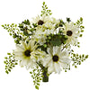 Nearly Natural 2187-S3 9" Artificial Green & White Mixed Cream Daisy Flower Bundle, Set of 3