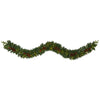 Nearly Natural 9` Mixed Pine Artificial Christmas Garland with 50 Clear LED Lights, Berries and Pinecones