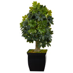 Nearly Natural T1378 39`` Schefflera Artificial Tree in Black Metal Planters