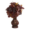Nearly Natural 24`` Autumn Maple Leaf Artificial Plant in Decorative Planter
