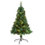 Nearly Natural 4` Assorted Green Scotch Pine Artificial Christmas Tree with 70 LED Lights