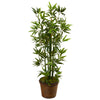 Nearly Natural 5808 4' Artificial Green Bamboo Tree in Coiled Rope Planter