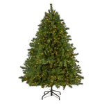 Nearly Natural 7` Wyoming Mixed Pine Artificial Christmas Tree with 550 Clear Lights and 1054 Bendable Branches