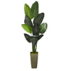 Nearly Natural 69`` Traveler`s Palm Artificial tree in Green Planter