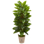 Nearly Natural 9354 63" Artificial Green Real Touch Large Leaf Philodendron Plant in Farmhouse Planter