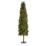 Nearly Natural 7` Grand Alpine Artificial Christmas Tree with 400 Clear Lights and 950 Bendable Branches on Natural Trunk