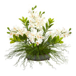 Nearly Natural Cymbidium Orchid and Zamioculcas Artificial Arrangement