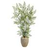 Nearly Natural T2558 58` Ruffle Fern Artificial Tree in Sand Colored Planter