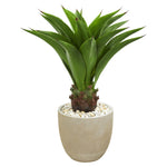 Nearly Natural 8132 3' Artificial Green Agave Plant in Sandstone Planter