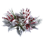 Nearly Natural 4263 17" Artificial White & Red Snowy Magnolia Berry Arrangement Candelabrum