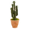 Nearly Natural 6544 3' Artificial Green Cactus Plant in Terra Cotta Planter