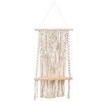 Nearly Natural 7116 2.5` x 1.5` Hand Crafted Woven Hanging with Wooden Shelf
