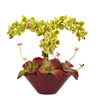 Nearly Natural 16`` Phalaenopsis Orchid and Succulent Artificial Arrangement in Vase