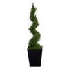 Nearly Natural T2193 44” Cypress Spiral Artificial Tree in Black Metal Planter