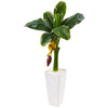 Nearly Natural 5997 3.5' Artificial Green Banana Tree in White Tower Vase