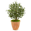 Nearly Natural 9221 34" Artificial Green Olive Tree in Terra Cotta Planter