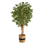 Nearly Natural T2900 6` Japanese Maple Artificial Tree in Natural Cotton Planters