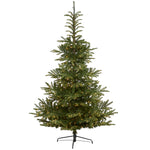 Nearly Natural 7.5` Layered Washington Spruce Artificial Christmas Tree with 550 Clear LED Lights and 1325 Bendable Branches
