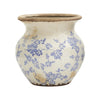 Nearly Natural 0716-MD-S1  7" Tuscan Ceramic Blue Scroll Urn Vases