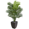 Nearly Natural 5640 5.5' Artificial Green Paradise Palm Tree in Black Planter