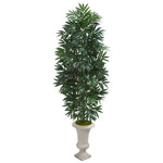 Nearly Natural 8085 5.5' Artificial Green Bamboo Palm Plant in Urn