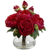 Nearly Natural Peony & Rose w/Vase