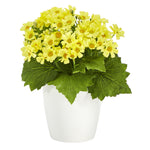 Nearly Natural 10`` Daisy Artificial Plant in White Planter