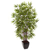 Nearly Natural 5458 5' Artificial Green Bamboo Silk Tree with Planter