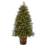 Nearly Natural T3282 5`Christmas Tree with 200 lights and 497 Bendable Branches in Planters