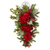 Nearly Natural 27`` Christmas Hydrangea Teardrop
