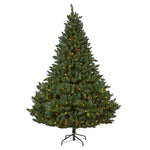 Nearly Natural 8`Northern Rocky Spruce Artificial Christmas Tree with 500 Clear Lights and 1948 Bendable Branches