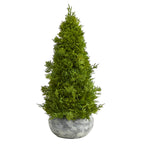 Nearly Natural 18`` Cypress Cone Artificial Tree in Decorative Planter