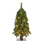 Nearly Natural 2` Grand Alpine Artificial Christmas Tree with 35 Clear Lights and 111 Bendable Branches on Natural Trunk