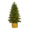 Nearly Natural 5` Manchester Fir Artificial Christmas Tree in Decorative Planter with 250 Clear Warm (Multifunction) LED Lights and 366 Bendable Branches