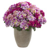 Nearly Natural Hydrangea Artificial Plant in Sand Colored Planter