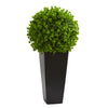 Nearly Natural 9085 23" Artificial Green Eucalyptus Ball in Black Tower Planter