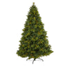 Nearly Natural 7.5` North Carolina Mixed Pine Artificial Christmas Tree with 470 Warm White LED Lights, 1895 Bendable Branches and Pinecones