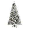 Nearly Natural 6` Flocked Vermont Mixed Pine Artificial Christmas Tree with 300 Clear LEDs Lights