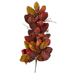 Nearly Natural 36`` Autumn Magnolia Leaf with Berries Artificial Tear Drop